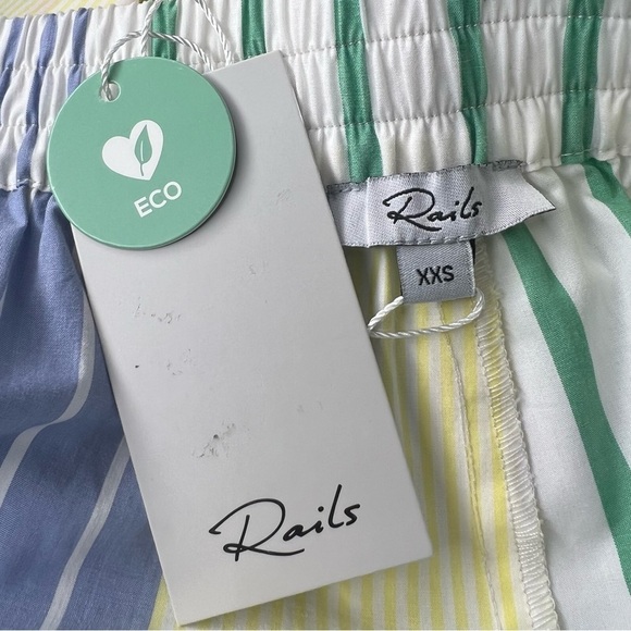 Rails White Colorful Portofino Striped Organic Cotton Blend Boxer Shorts XXS NWT - Picture 10 of 16